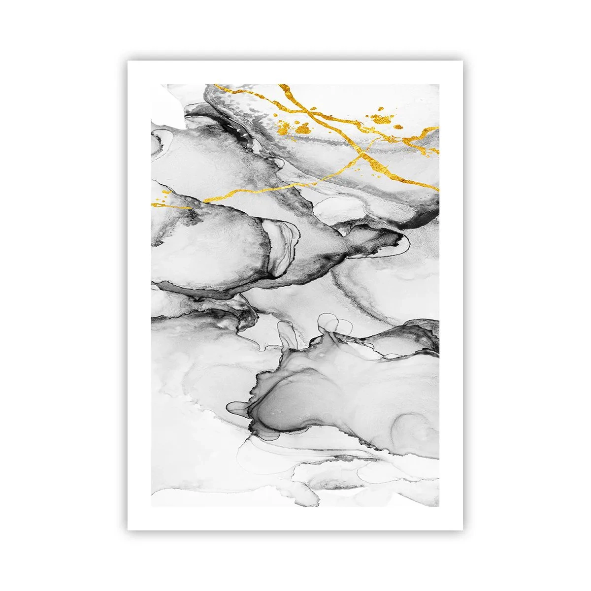 Affisch - Komposition med guldmotiv - 50x70 cm