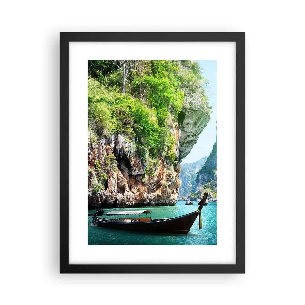 Affisch i svart ram - Inbjudan till exotisk resa - 30x40 cm