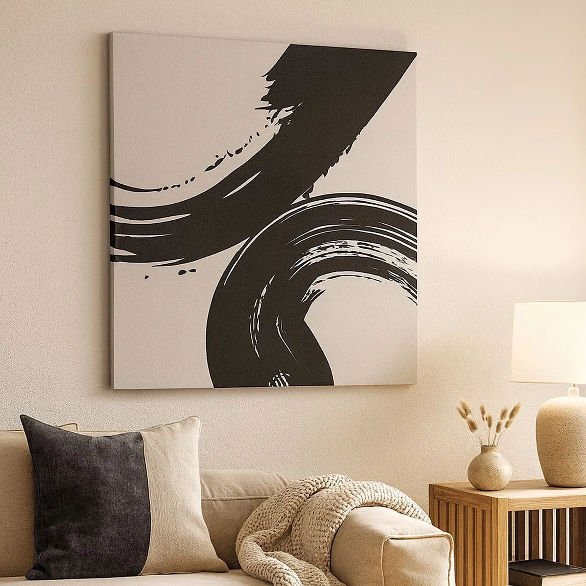 Canvastavla - Bild på duk - Svepande och cirkulärt - 30x30 cm