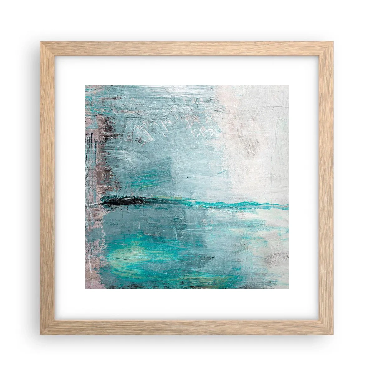 Affisch i ram av ljusek - Horisontellt i blått - 30x30 cm