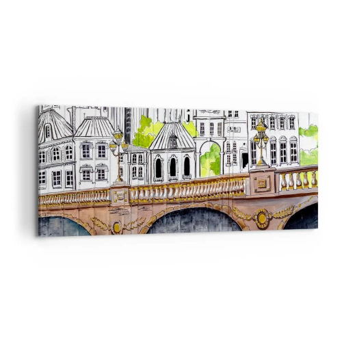 Canvastavla - Bild på duk - Stad som målad - 100x40 cm