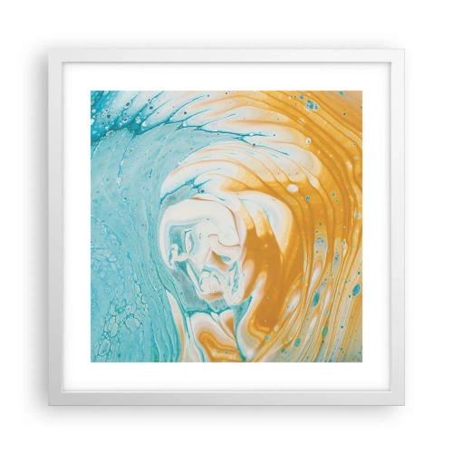 Affisch i vit ram - Pastellfärgad virvel - 40x40 cm