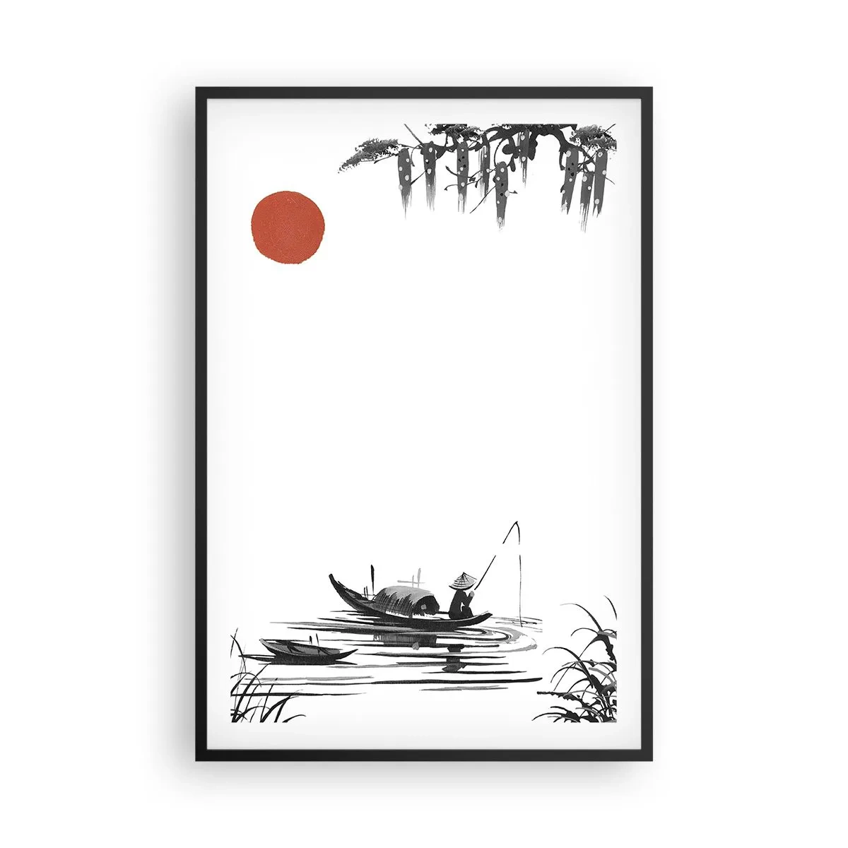 Affisch i svart ram - Asiatisk eftermiddag - 61x91 cm