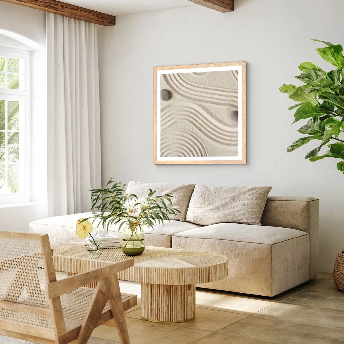 Affisch i ram av ljusek - Värmens beröring - 60x60 cm