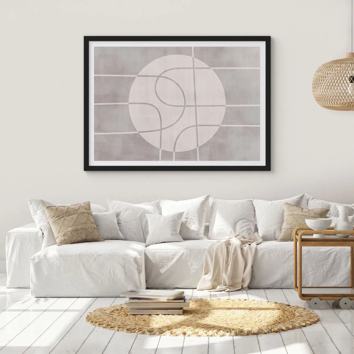 Affisch i svart ram - Cirkulärt och rakt fram - 100x70 cm