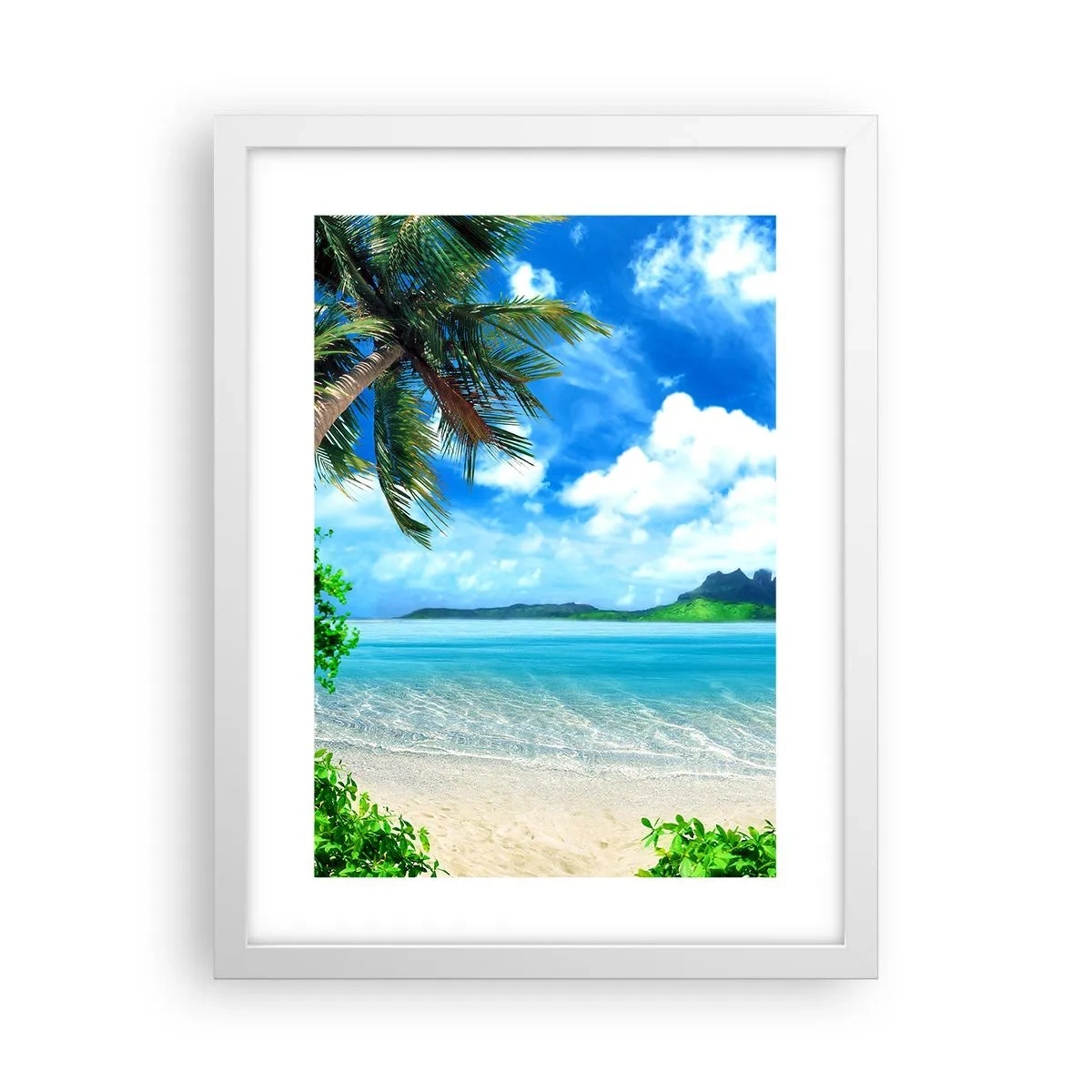 Affisch i vit ram - Tropikens azur - 30x40 cm