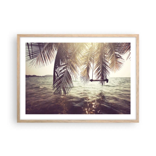 Affisch i ram av ljusek - Gunga i molnen hur mycket du vill - 70x50 cm