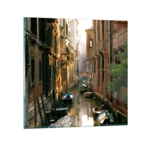 Glastavla - Bild på glas - På en gränd i Venedig - 70x70 cm