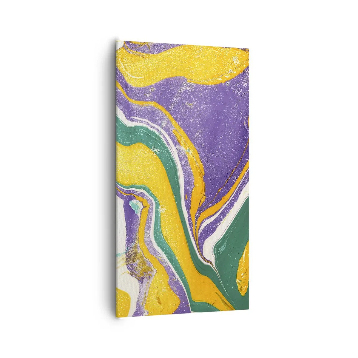 Canvastavla - Bild på duk - Färgvågor - 65x120 cm