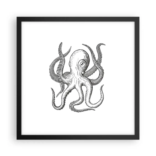 Affisch i svart ram - Dansar med vågorna - 40x40 cm