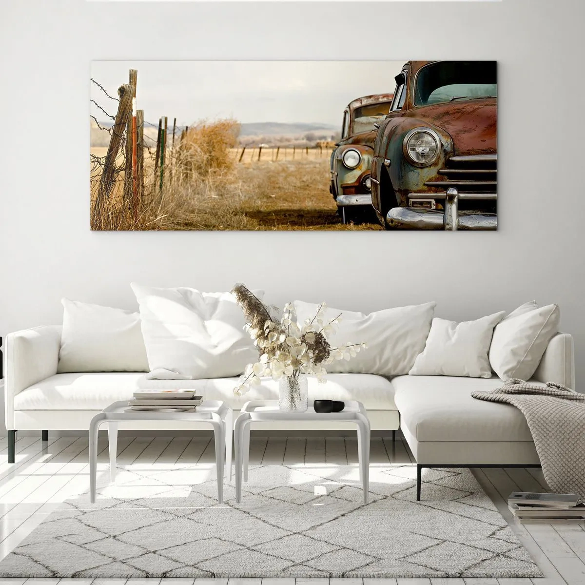 Glastavla - Bild på glas - Välförtjänt vila - 100x40 cm