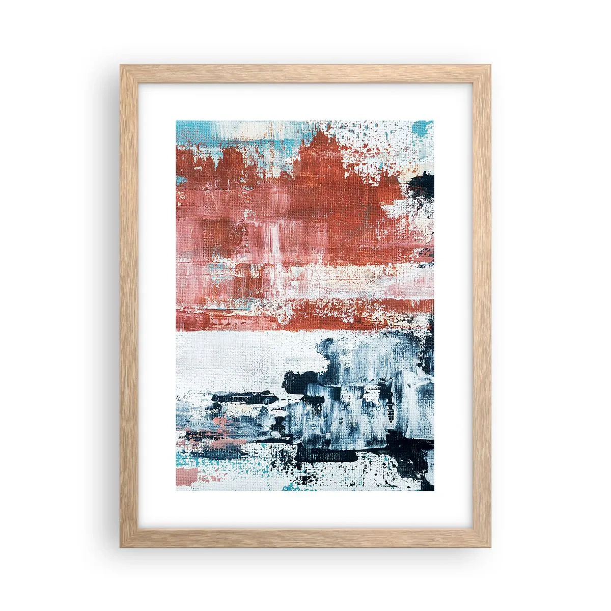 Affisch i ram av ljusek - Abstrakt halvt om halvt - 30x40 cm