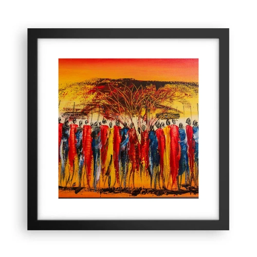 Affisch i svart ram - Dit, dit, dit de går - 30x30 cm