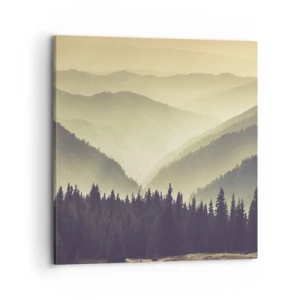 Canvastavla - Bild på duk - Bortom bergen... - 70x70 cm