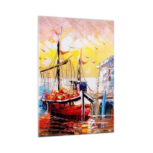 Glastavla - Bild på glas - Lycklig återresa - 50x70 cm