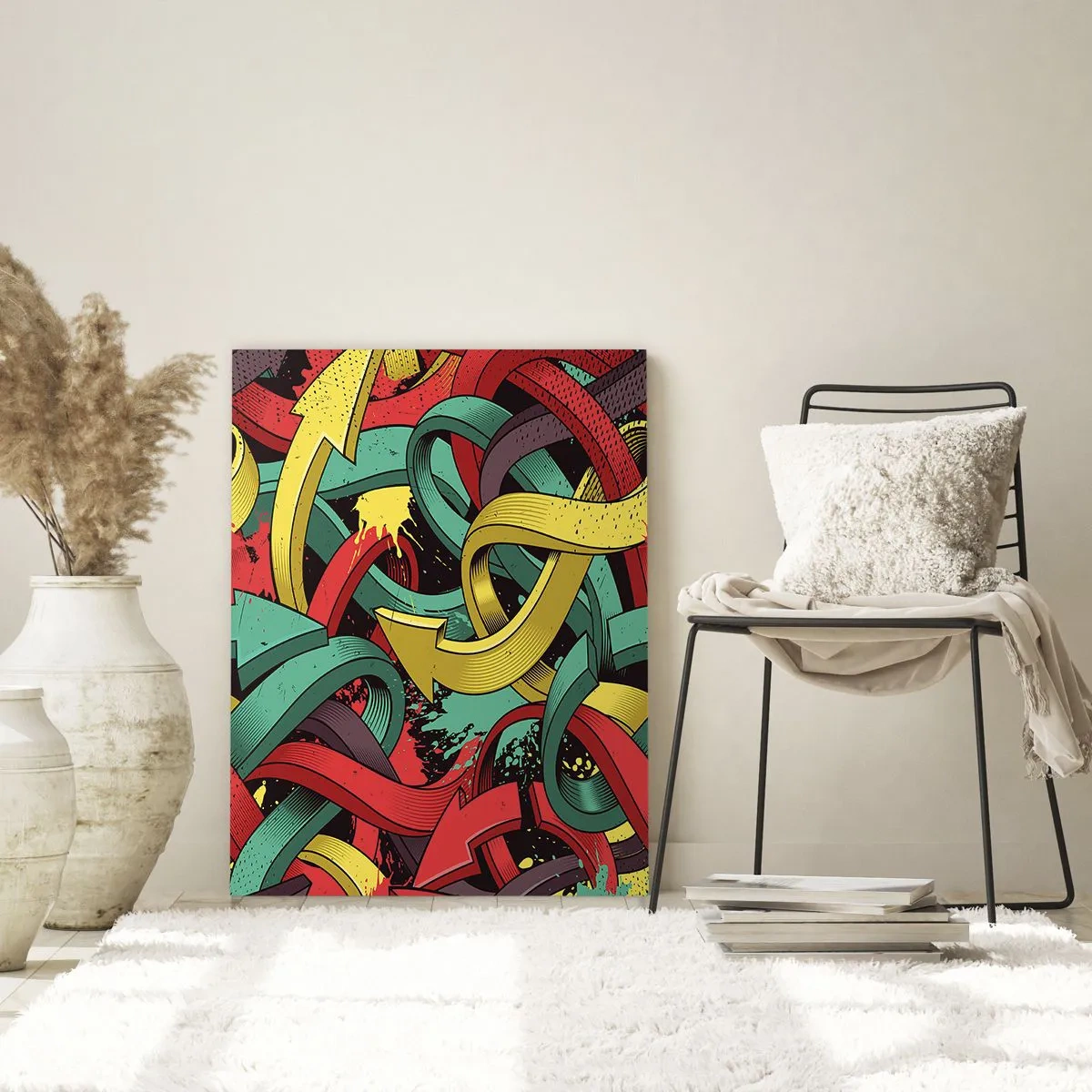 Glastavla - Bild på glas - Vilken väg till målet? - 50x70 cm