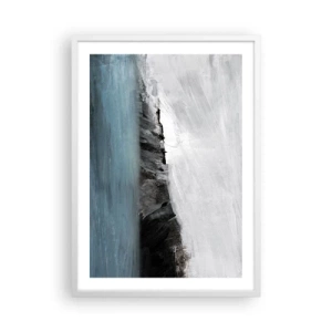 Affisch i vit ram - Vatten - jord: en krock mellan elementen - 50x70 cm