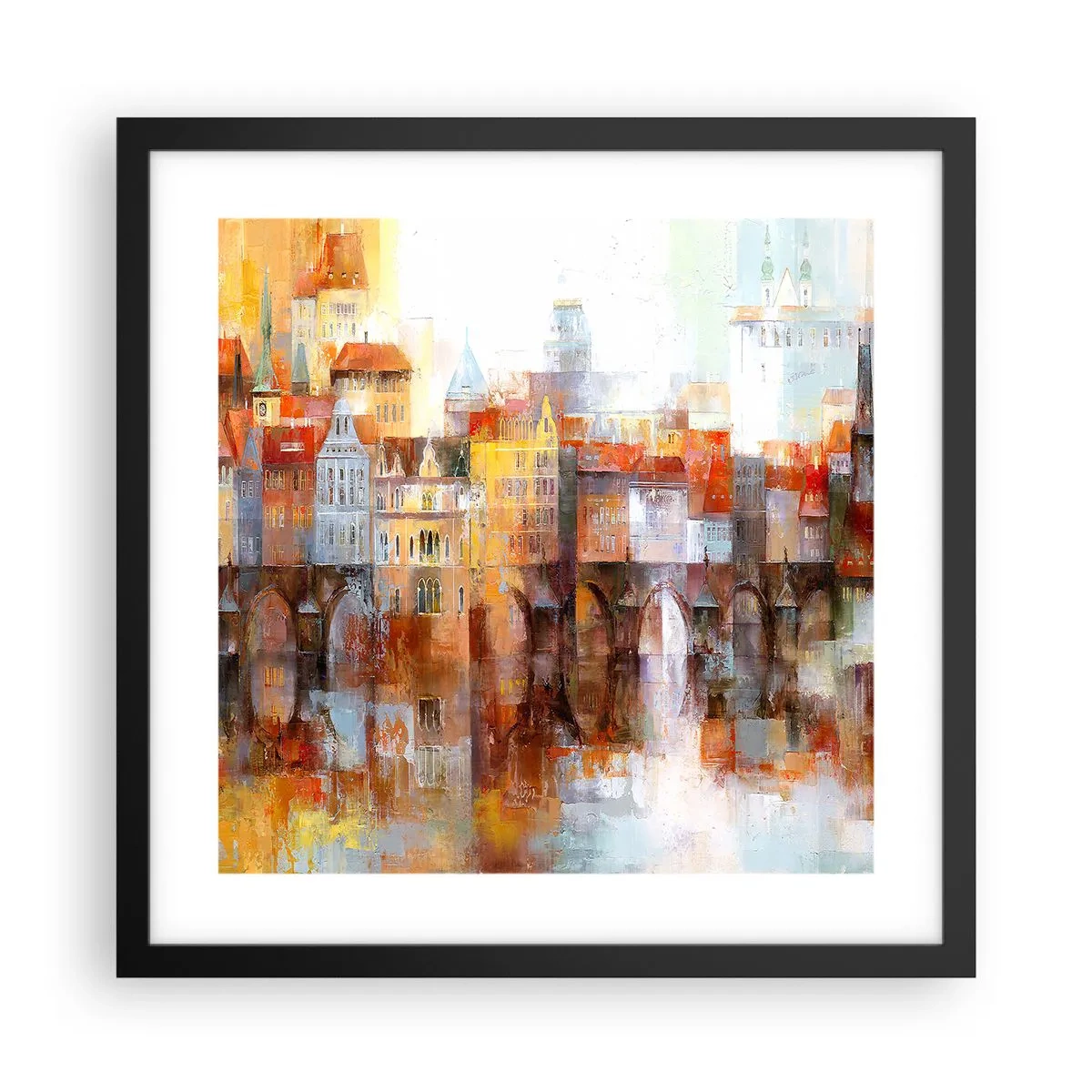 Affisch i svart ram - Vackert under bron - 40x40 cm