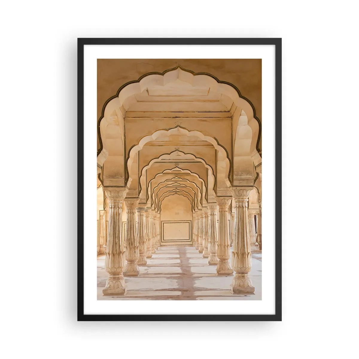 Affisch i svart ram - Orientalisk symmetri - 50x70cm - I maharajas palats - Modern väggdekoration för vardagsrum och sovrum ARTTOR