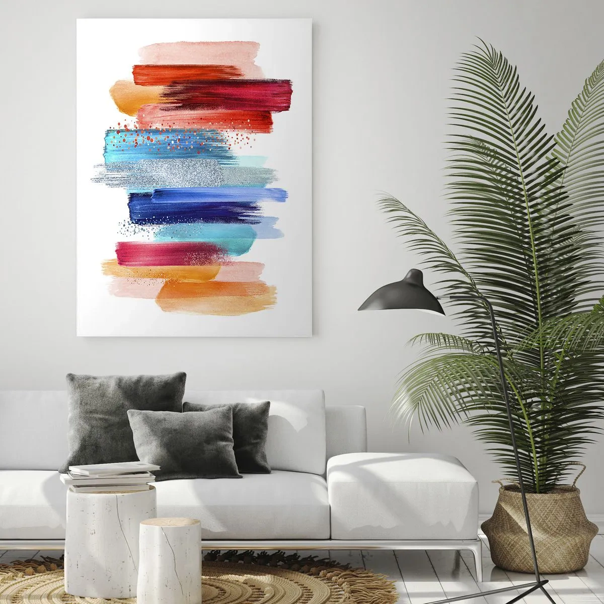 Glastavla - Bild på glas - Upp och ner  - 70x100 cm