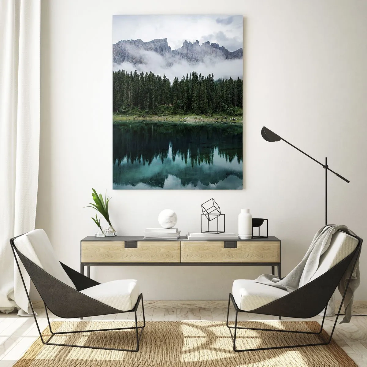 Glastavla - Bild på glas - Tyst, tyst, väck inte sovande vatten... - 70x100 cm