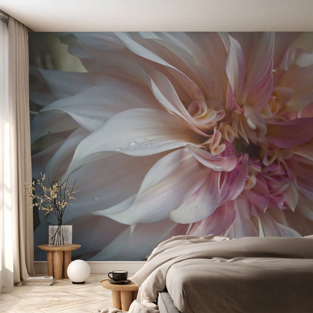 Fototapet Premium Canvas - Blommande friskhet - Blomma, Dahlia, Växt - 450x315 cm