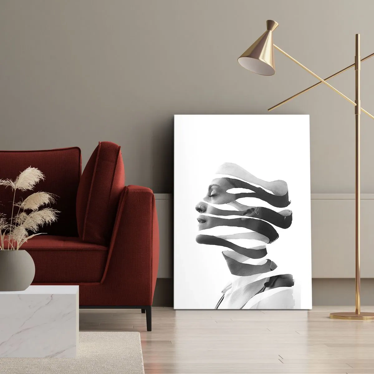 Canvastavla - Bild på duk - Surrealistisk porträtt - 50x70 cm