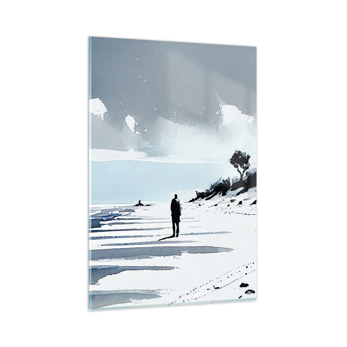 Glastavla - Bild på glas - Ensam - 80x120 cm