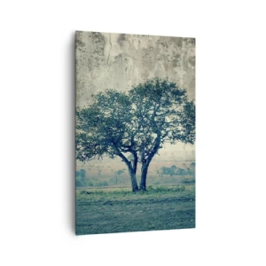 Canvastavla - Bild på duk - Äppelträd på blå betesmark? - 80x120 cm