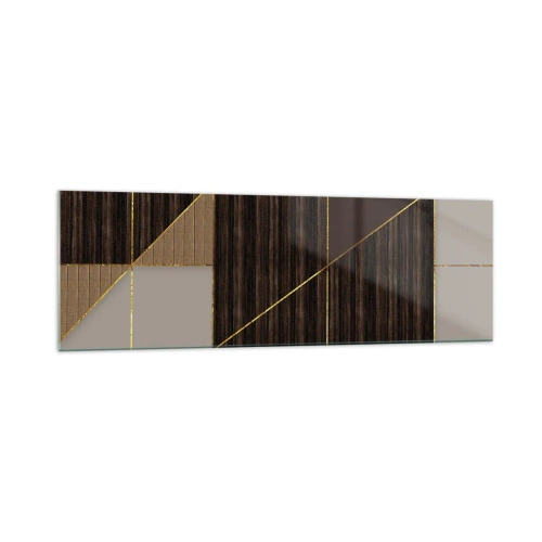 Glastavla - Bild på glas - Mosaik av brun och guld - 160x50 cm