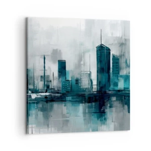 Canvastavla - Bild på duk - Regnfärgad stad - 60x60 cm