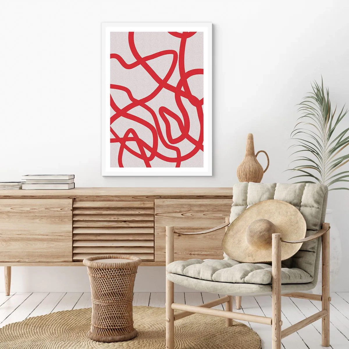Affisch i vit ram - Rött på vitt - 61x91 cm