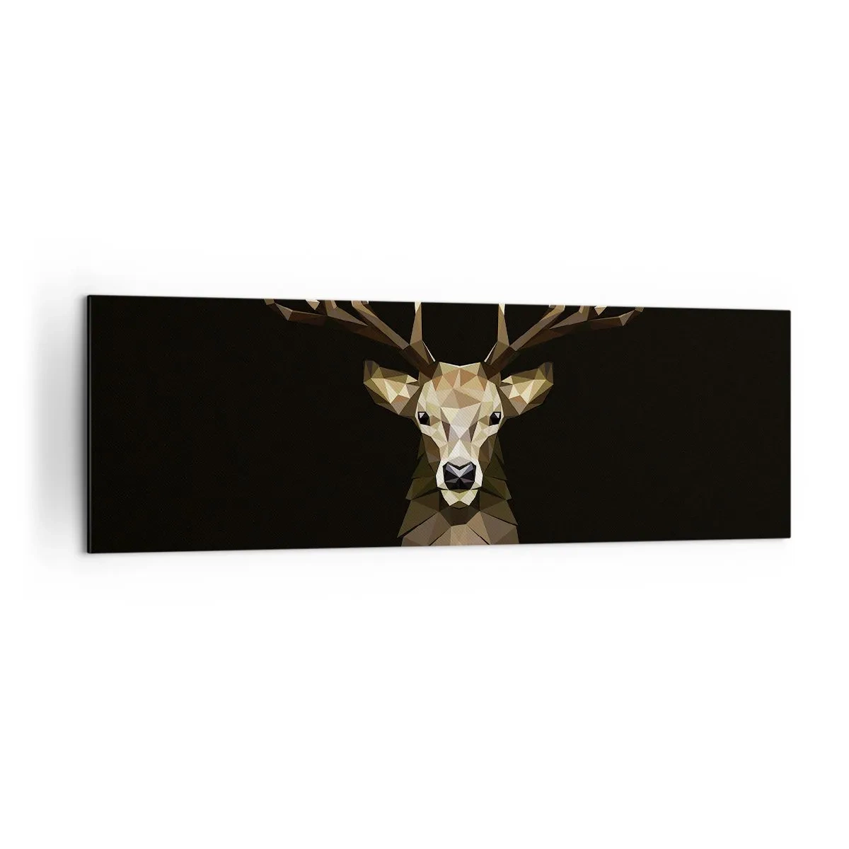 Canvastavla - Bild på duk - Kubistisk hjort - 160x50 cm