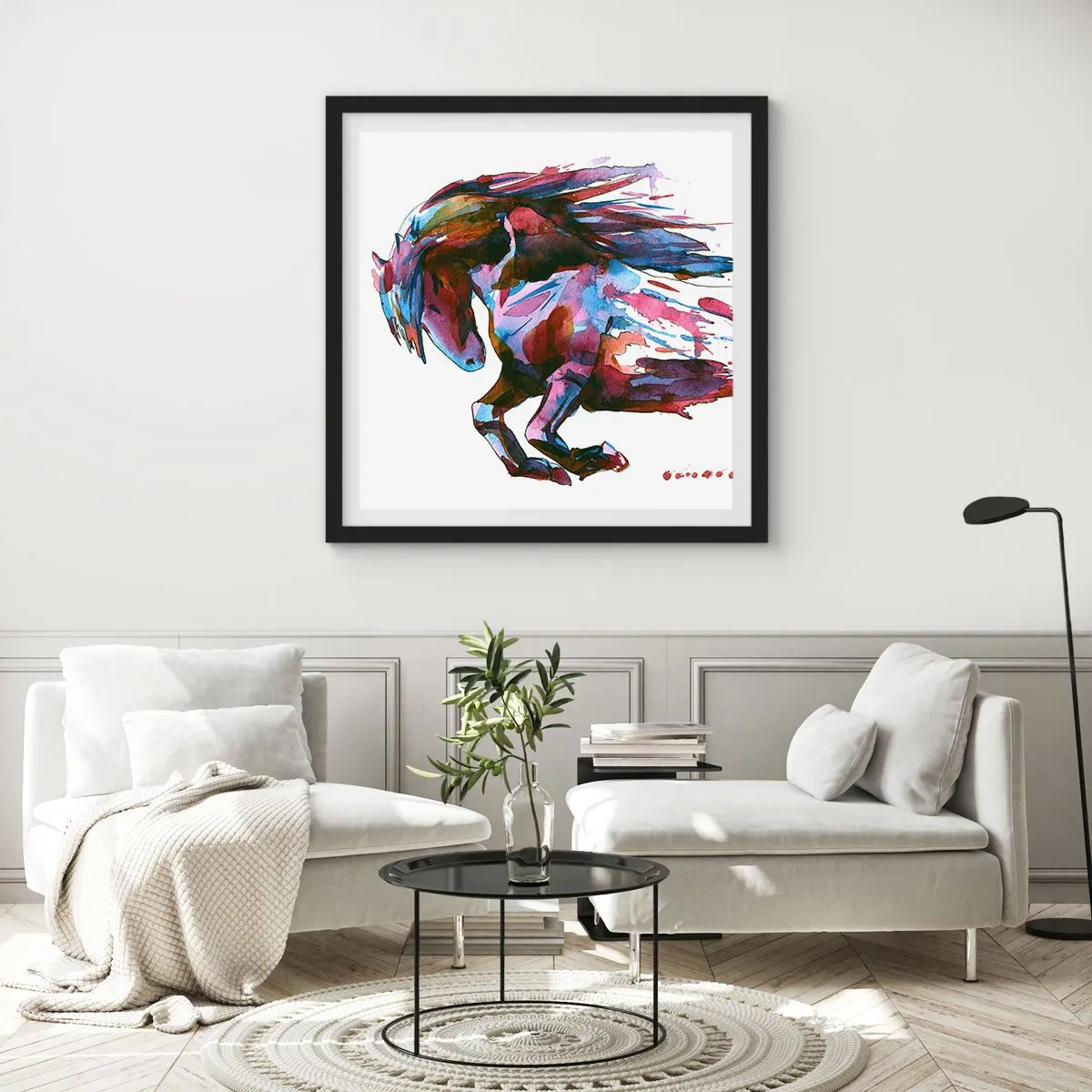 Affisch i svart ram - I extas - 40x40 cm