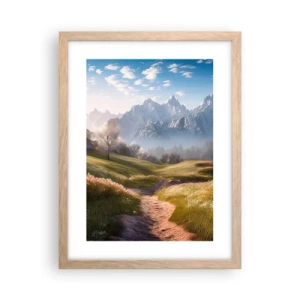 Affisch i ram av ljusek - Idyllisk dal - 30x40 cm