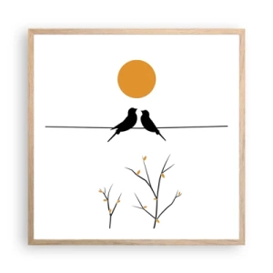 Affisch i ram av ljusek - Näktergalens kväll - 60x60 cm