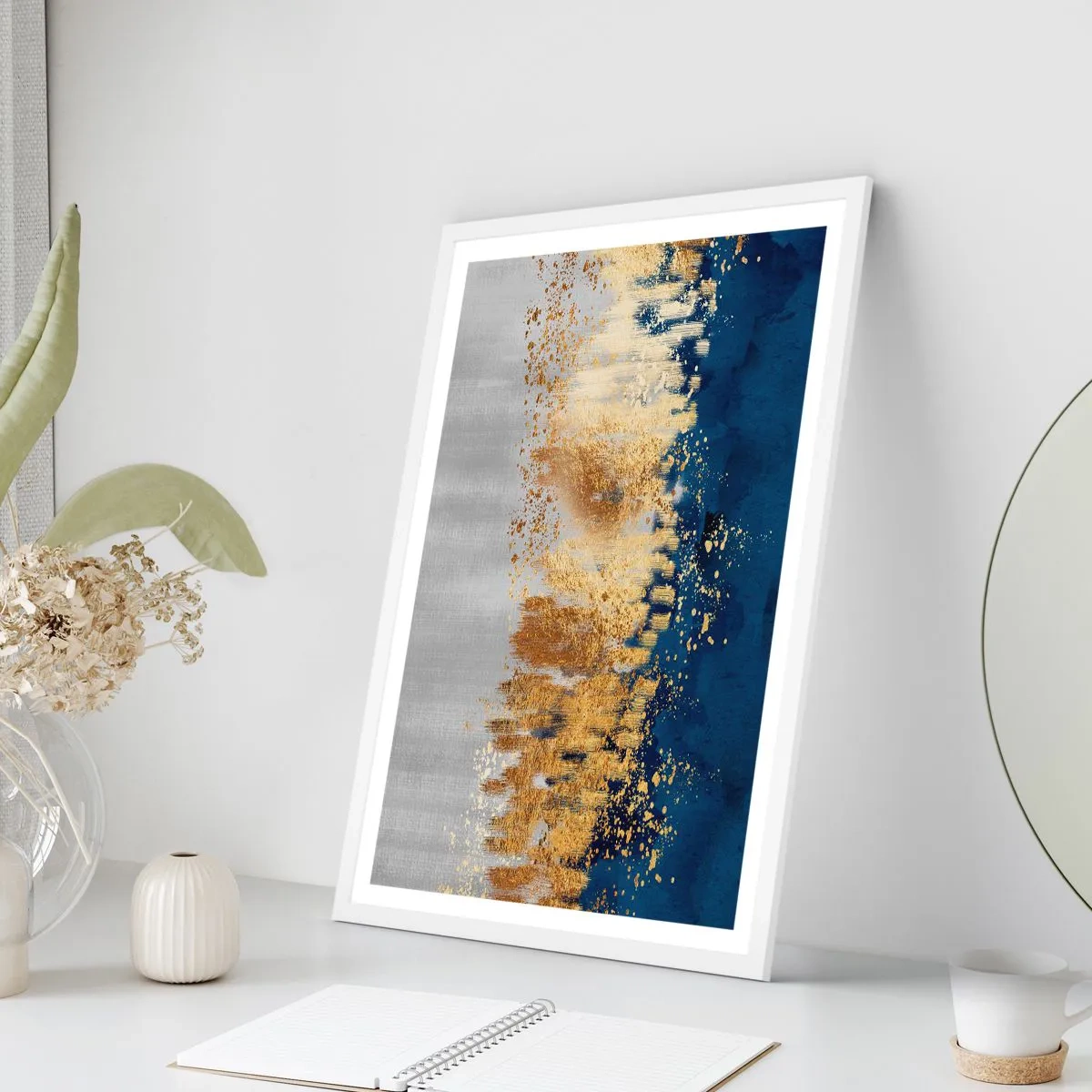 Affisch i vit ram - Modern komposition med blixt - 70x100 cm