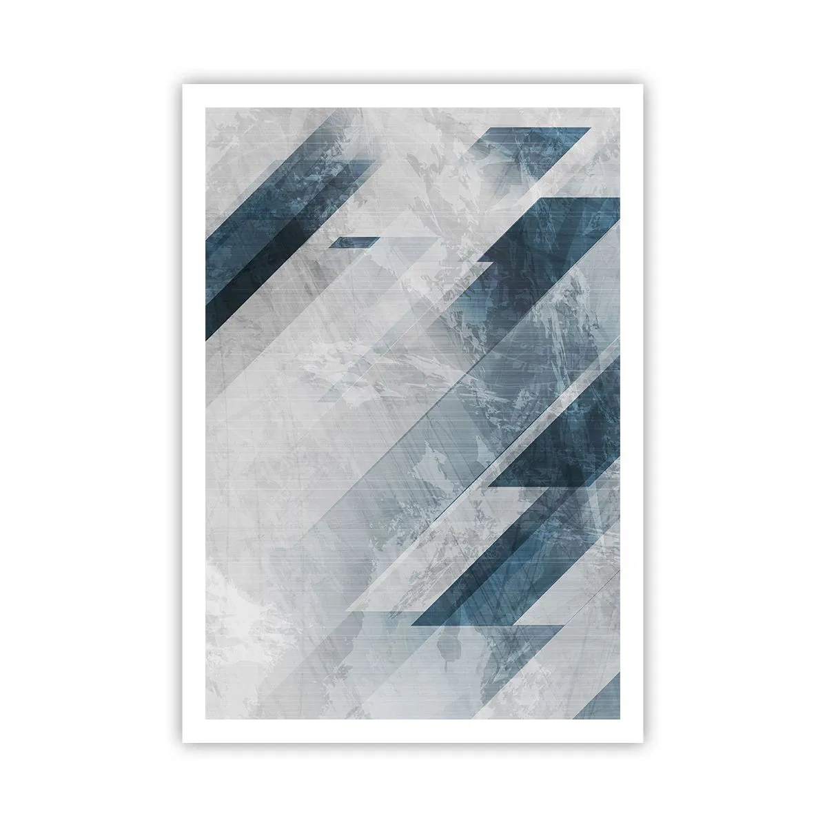 Affisch - Tredimensionell komposition – gråhetens rörelse - 70x100 cm
