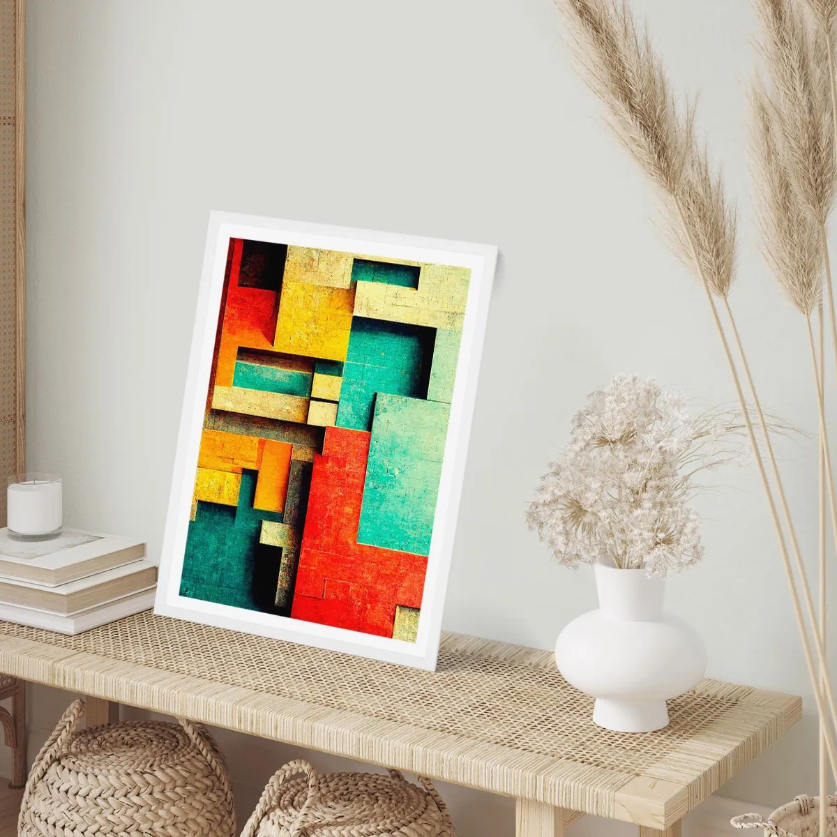 Affisch i vit ram - Festival av räta vinklar - 61x91 cm