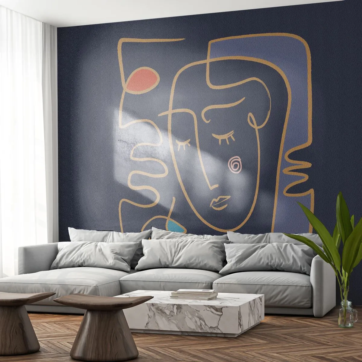 Fototapet Premium Canvas - I drömmarnas värld - Porträtt, Ansikte, Bit - 250x175 cm