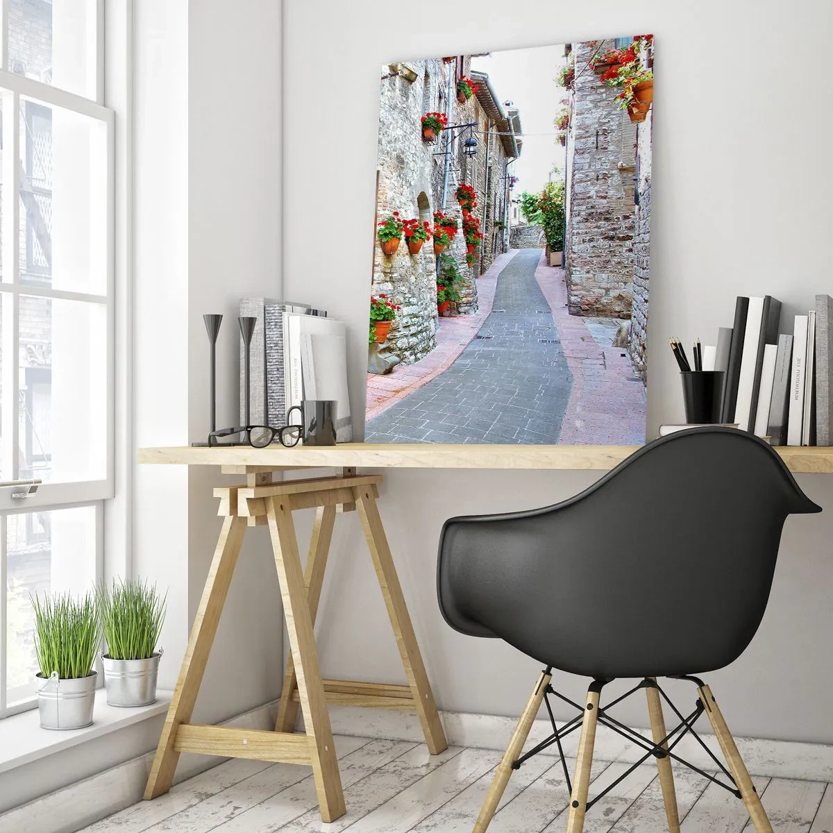 Glastavla - Bild på glas - Italiensk stämning - 50x70 cm