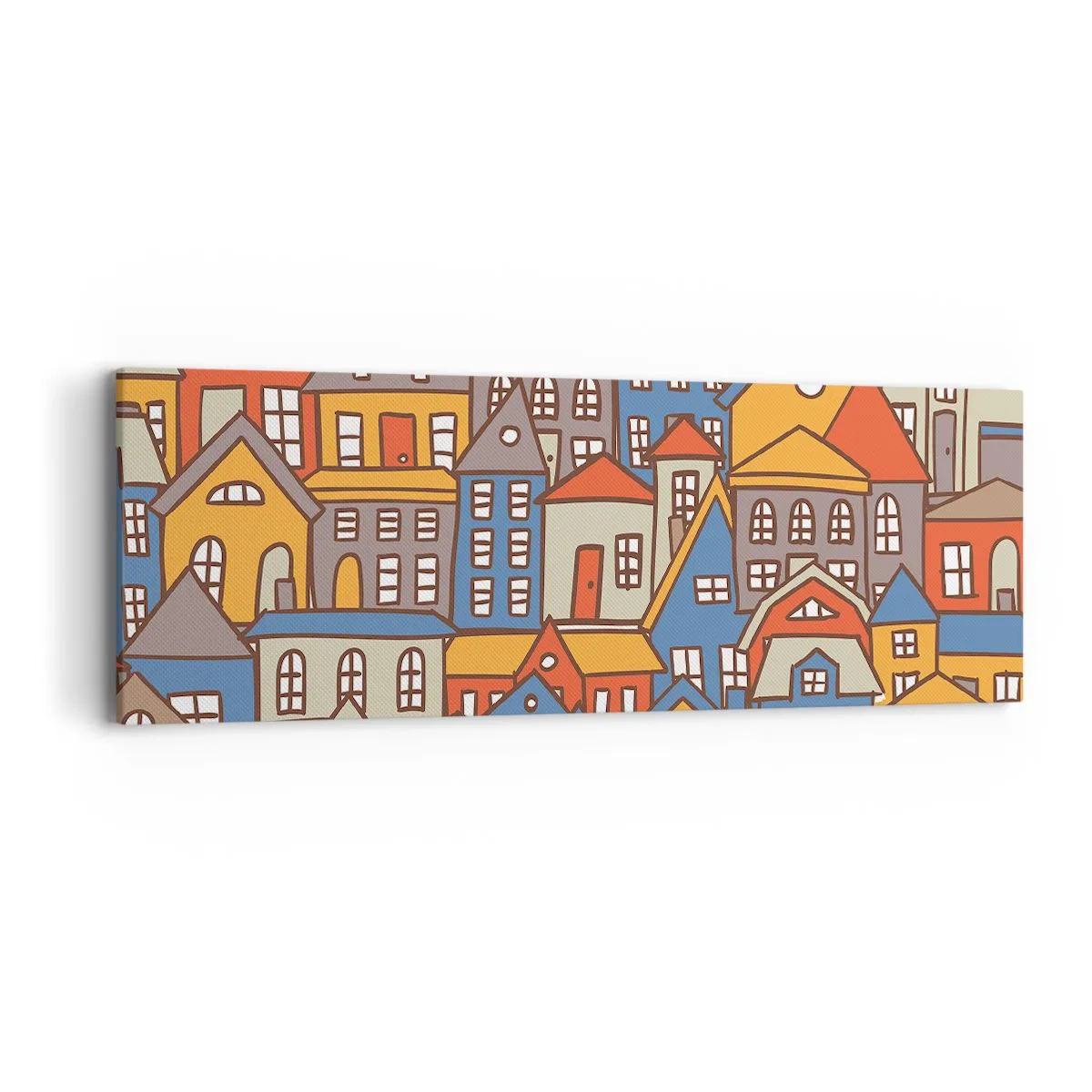 Canvastavla - Bild på duk - Hus bakom hus - 90x30 cm