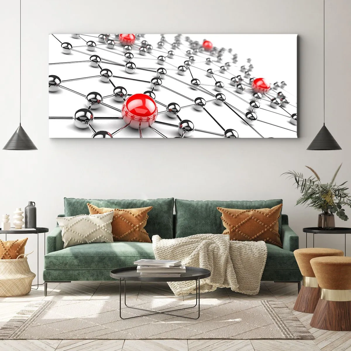 Canvastavla - Bild på duk - Silvernät - 100x40 cm