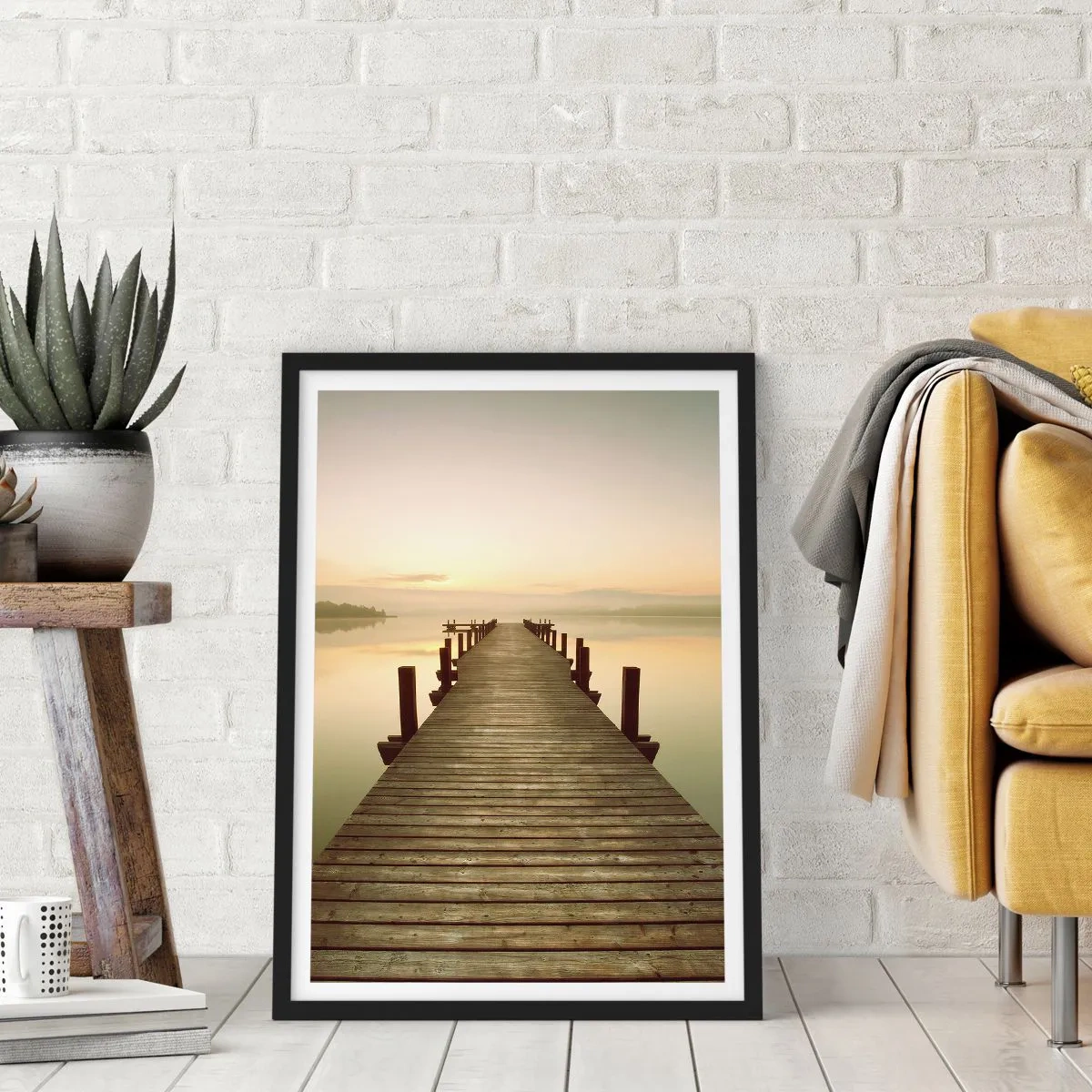 Affisch i svart ram - Förgryning, gryning, ljus - 30x40 cm