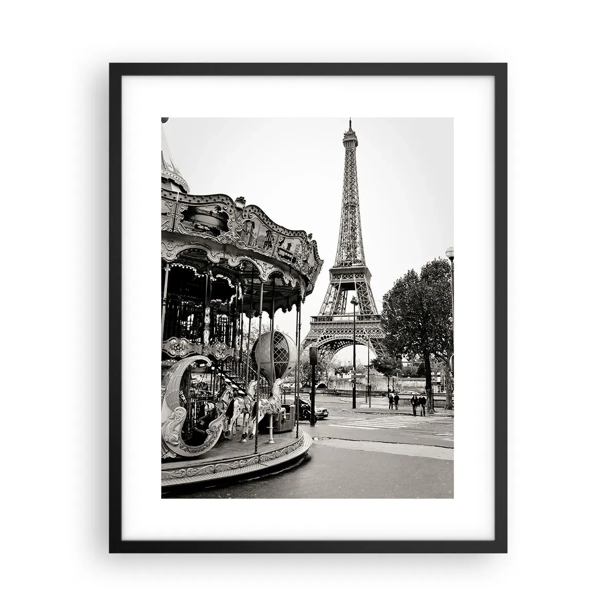 Affisch i svart ram - Nöje endast i Paris - 40x50 cm