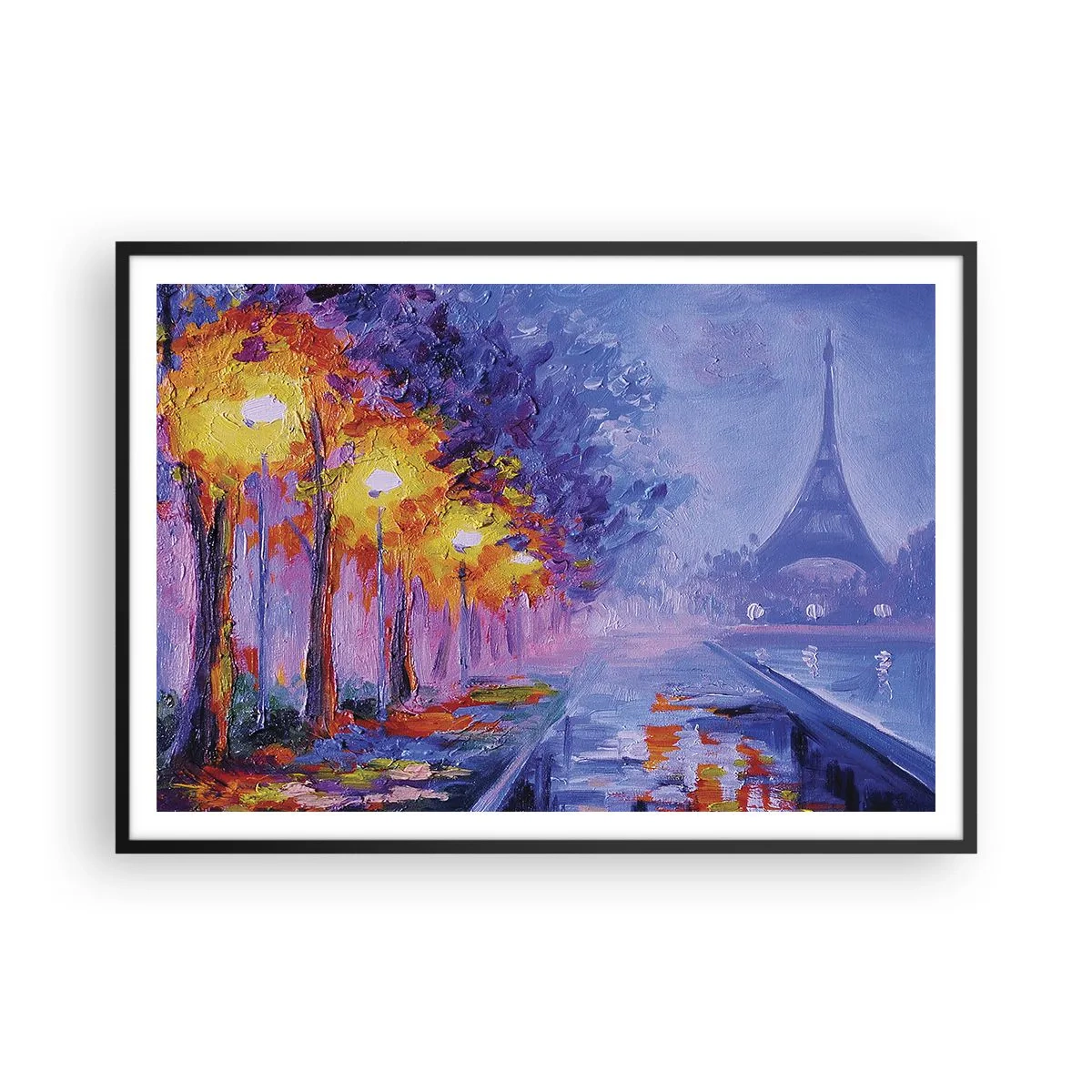 Affisch i svart ram - Drömpromenad - 100x70 cm