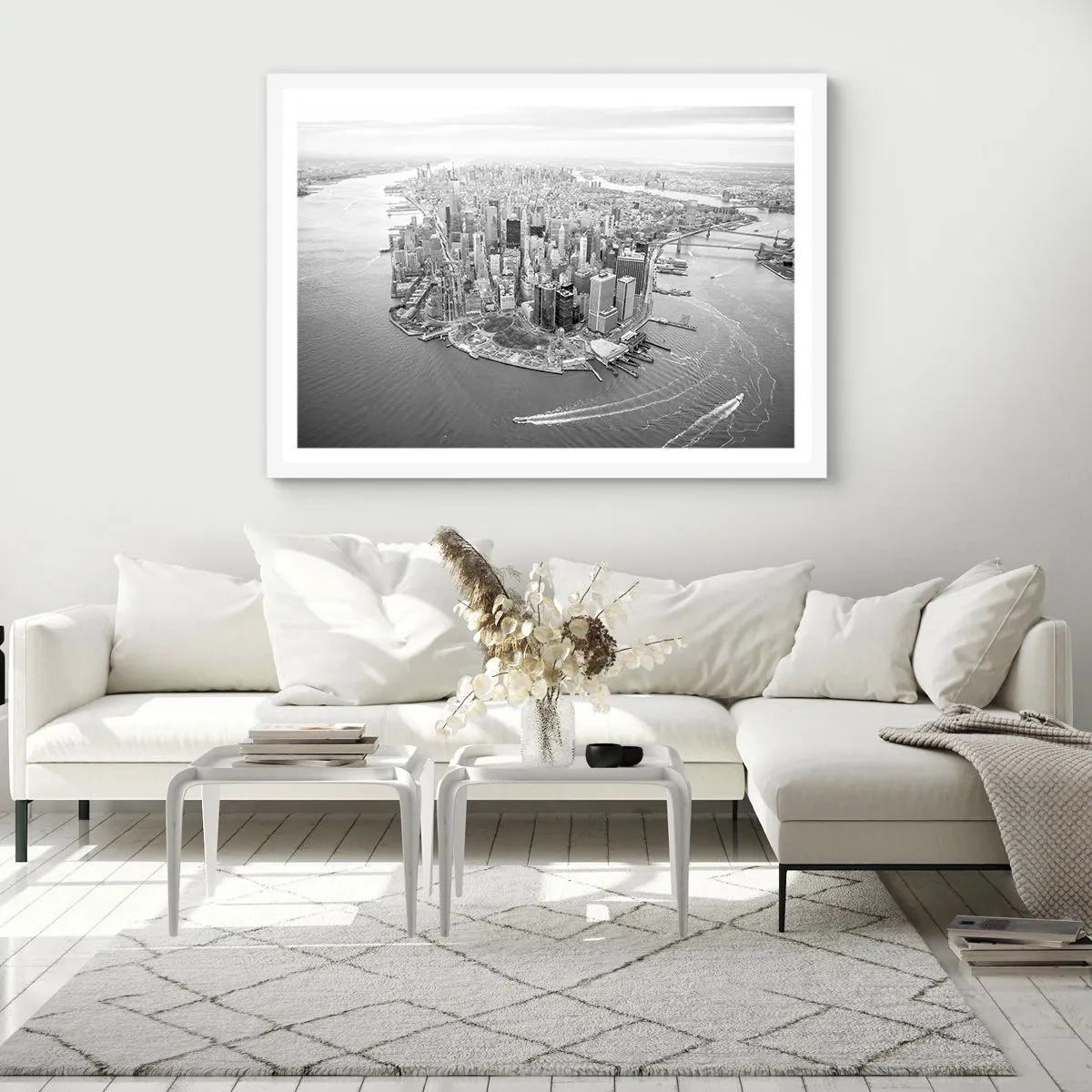 Affisch i vit ram - Hur man inte älskar? - 100x70 cm