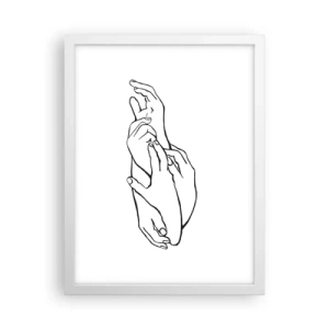Affisch i vit ram - Hand i hand - 30x40 cm