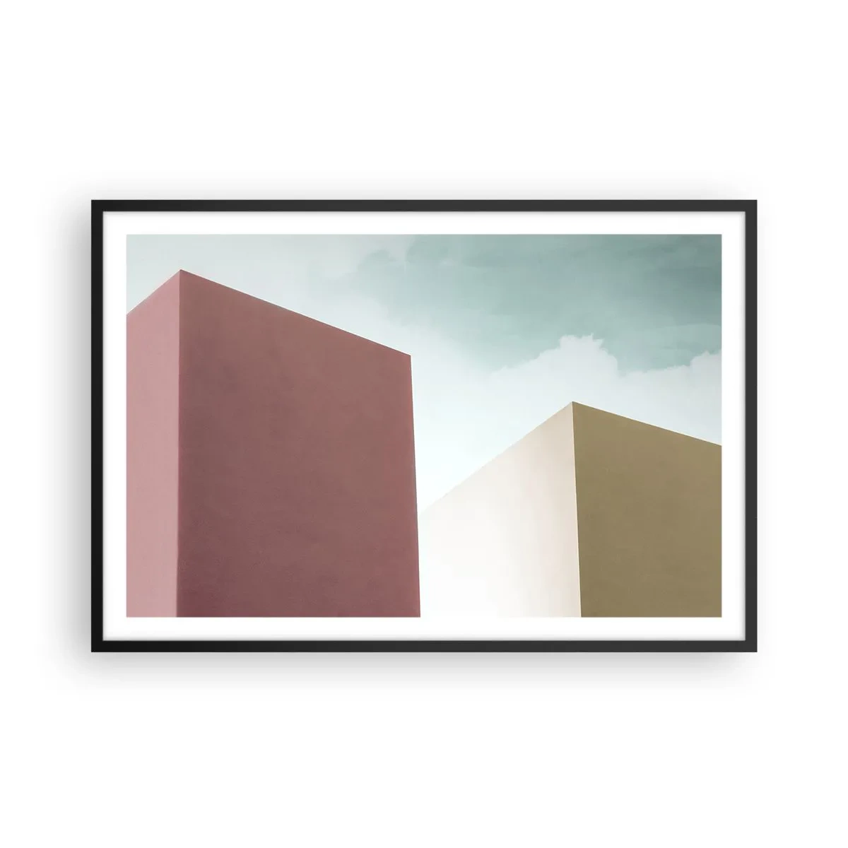 Affisch i svart ram - Geometri av en solig sommar - 91x61 cm