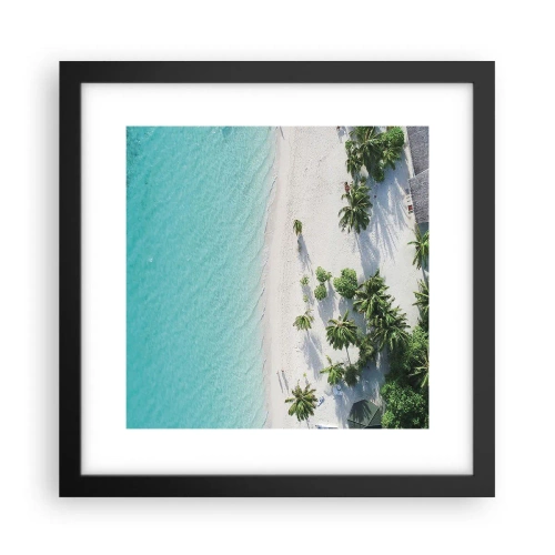 Affisch i svart ram - Semester i paradiset - 30x30 cm